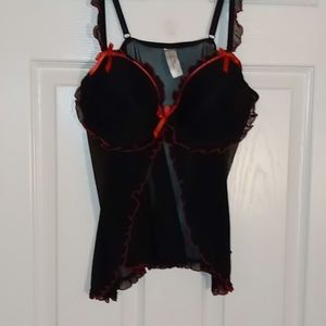 Red and black lingerie top